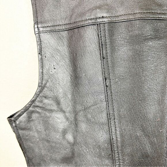 Genuine Leather Snap Vest Size XXL Mens Motorcycle Blank - Picture 7 of 7
